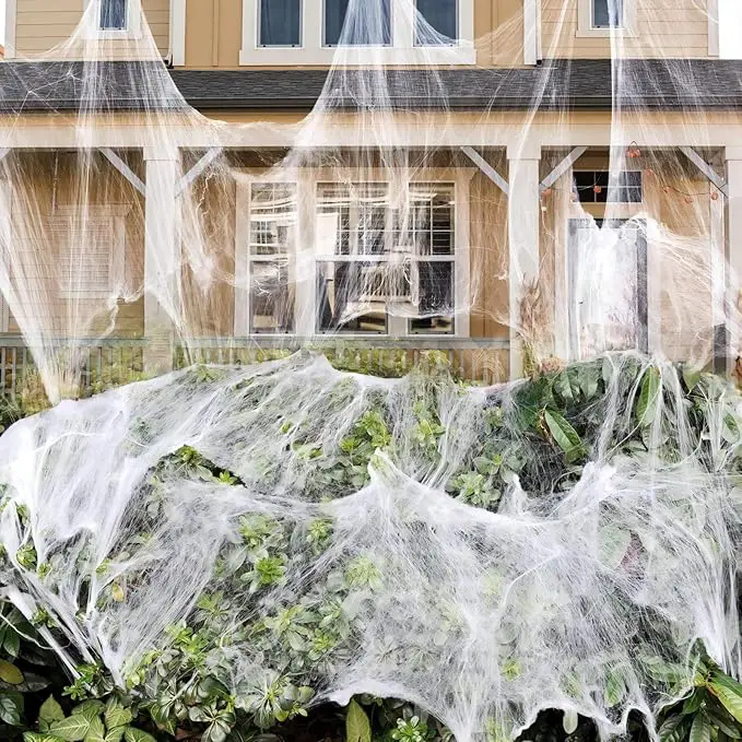 1000 sqft Spider Webs Halloween Decorations Bonus with 30 Fake Spiders, Super Stretch Cobwebs for Halloween Indoor and Outdoor Party Supplies
