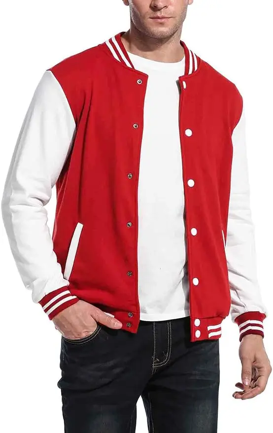 COOFANDY Men's Fashion Varsity Jacket Causal Slim Fit Cotton Letterman Baseball Bomber Jackets