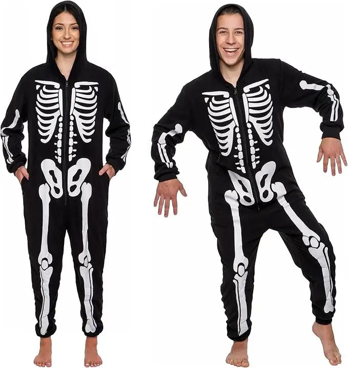 Funziez! Slim Fit Adult Onesie - Animal Halloween Costume - Plush Unisex One Piece Cosplay Suit for Women and Men