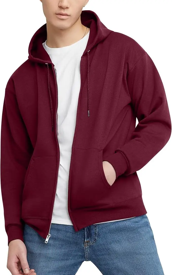 Hanes, Ecosmart Fleece Full-zip Hoodie for Men, Hooded Sweatshirt