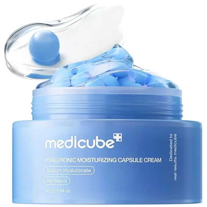 medicube Hyaluronic Acid Capsule Cream | 120H Long-Lasting Hydration, Barrier Care & Calming Daily Facial Moisturizer For All Skin Types | With Hyaluronic Acid, Panthenol & Ceramides