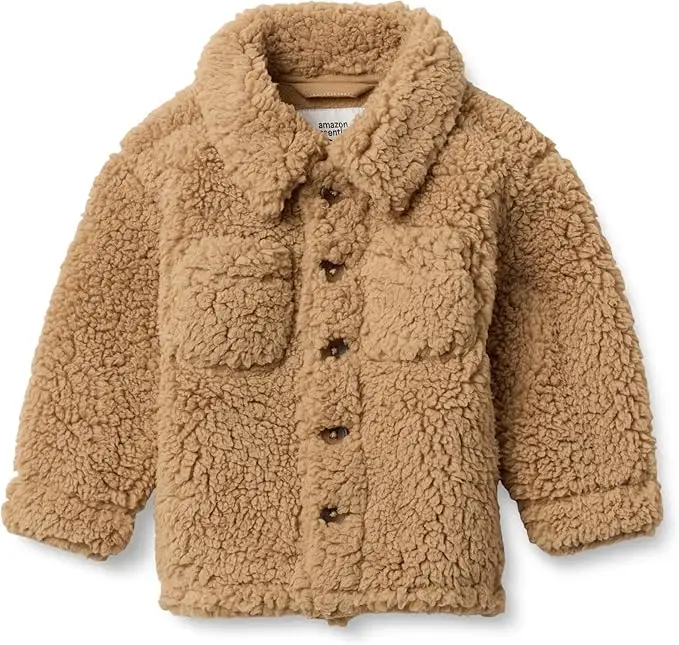Amazon Essentials x Sofia Grainge Toddlers and Baby Boys' Sherpa Overshirt Jacket