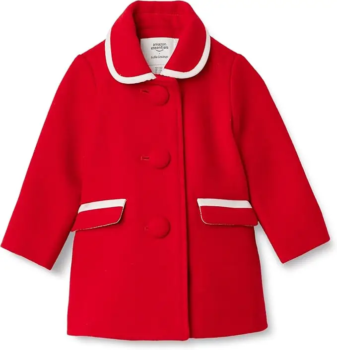 Amazon Essentials x Sofia Grainge Toddlers and Baby Girls' Wool Blend Coat