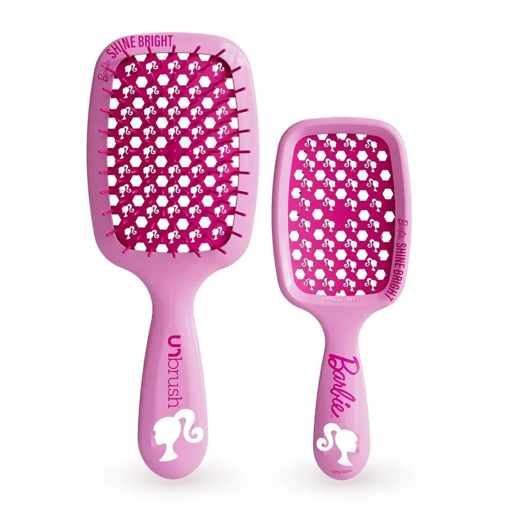 UNbrush Barbie Detangling Brush Duo - Shine Bright - Pink