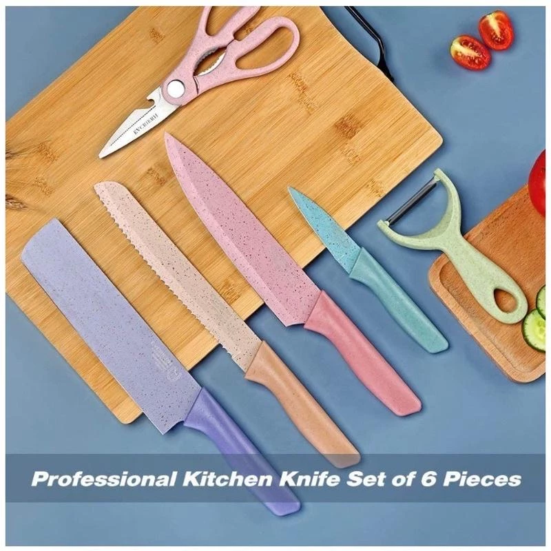 Kitchen Knife Set 6 PCS Pastel Colors